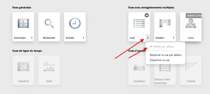 Set default view on odoo studio