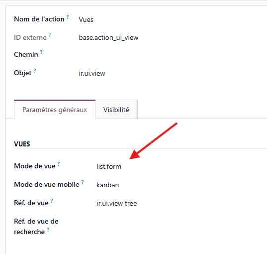 Odoo mode de vues Odoo views mode