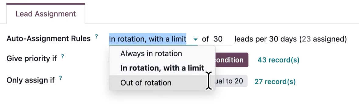 Odoo CRM Assignations Odoo CRM Assignations