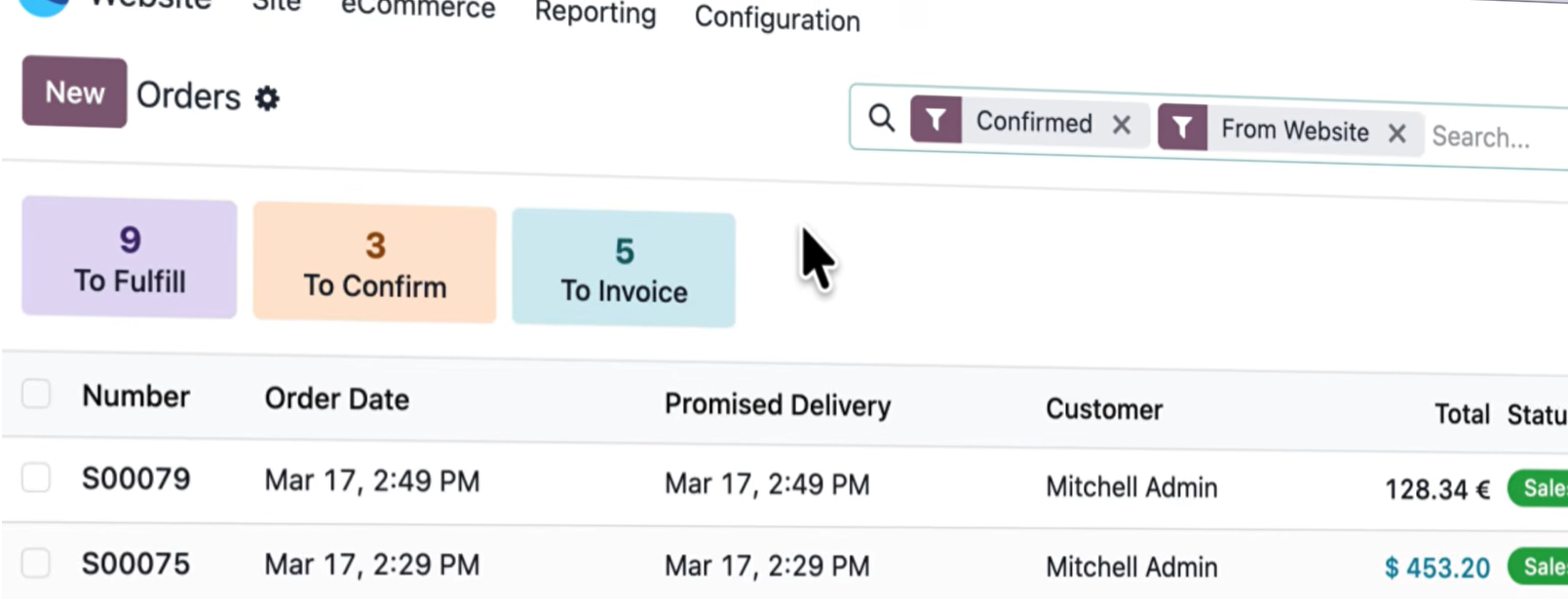 Odoo ecommerce orders Odoo ecommerce orders
