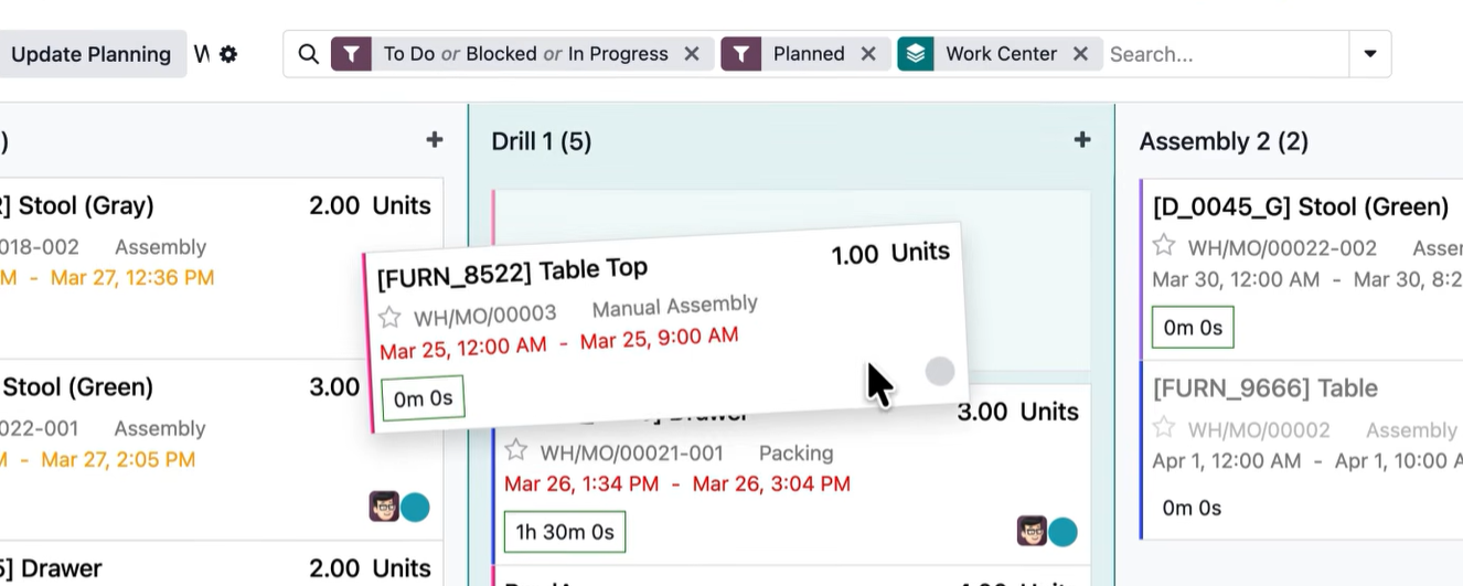 Odoo Fabrication Gantt Odoo Fabrication Gantt