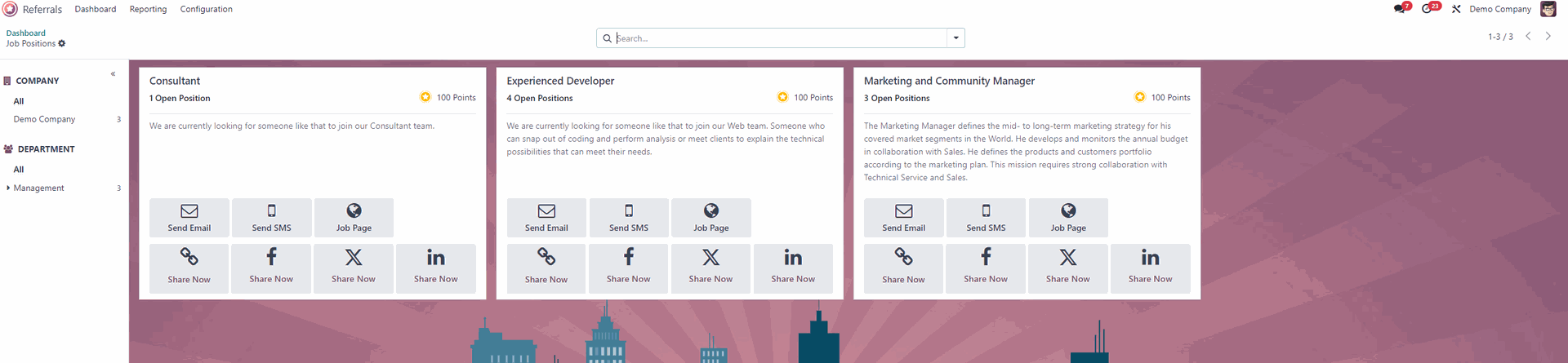 Interface Odoo referal