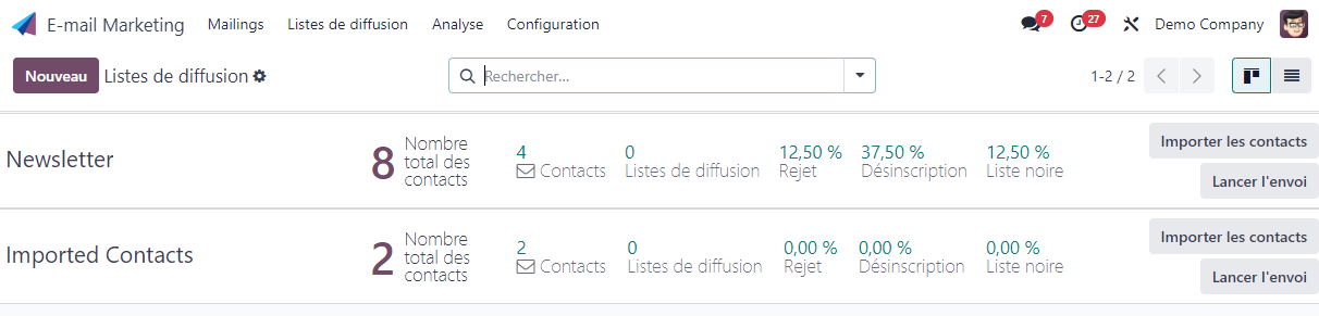 Liste de difffusions