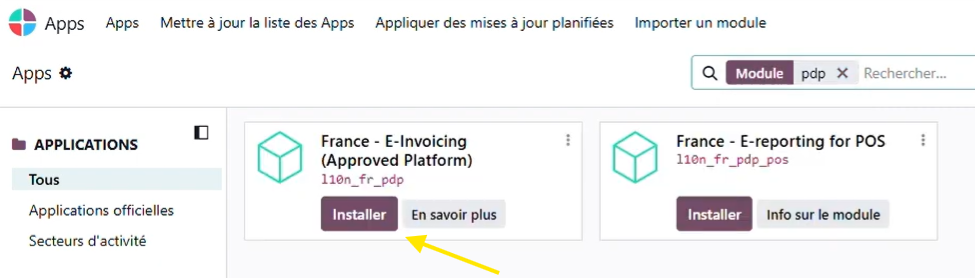 module PDP Odoo Plateforme agrée pour la facture électronique française