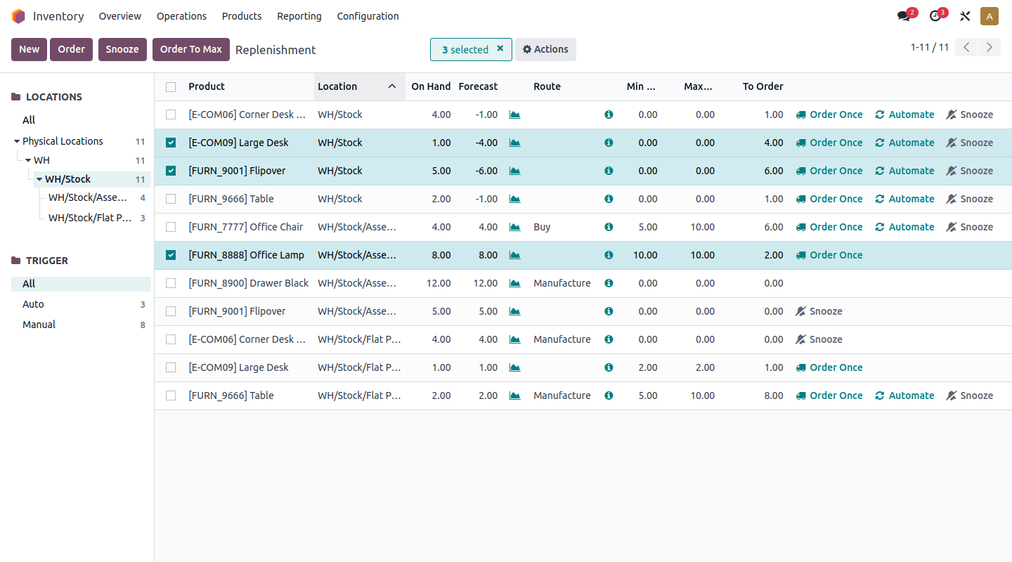 Interface Odoo Inventaire