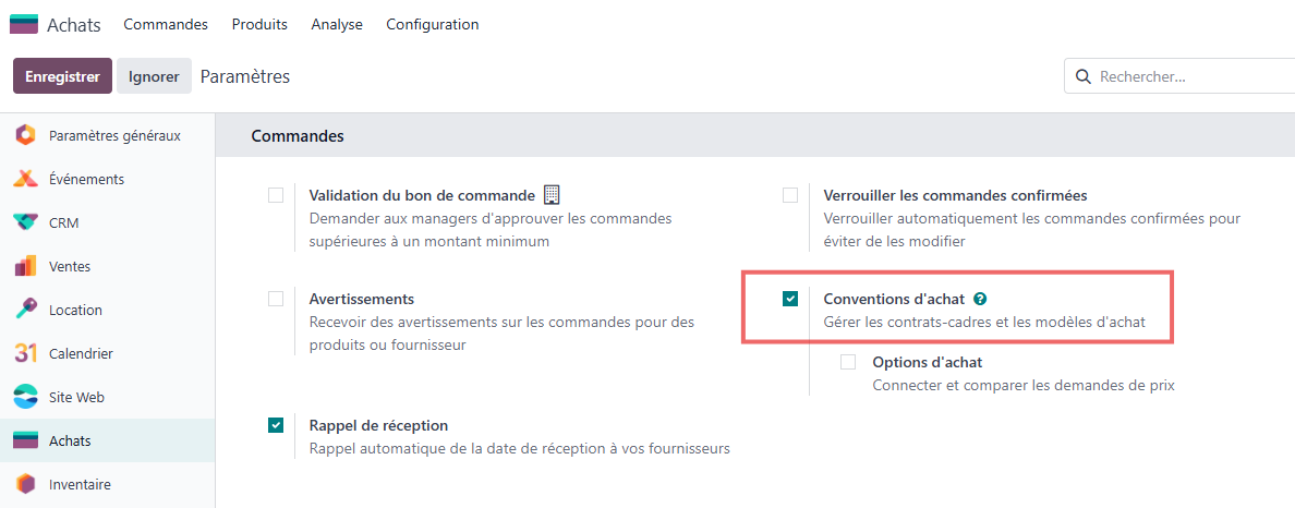 Odoo Purchase Settings