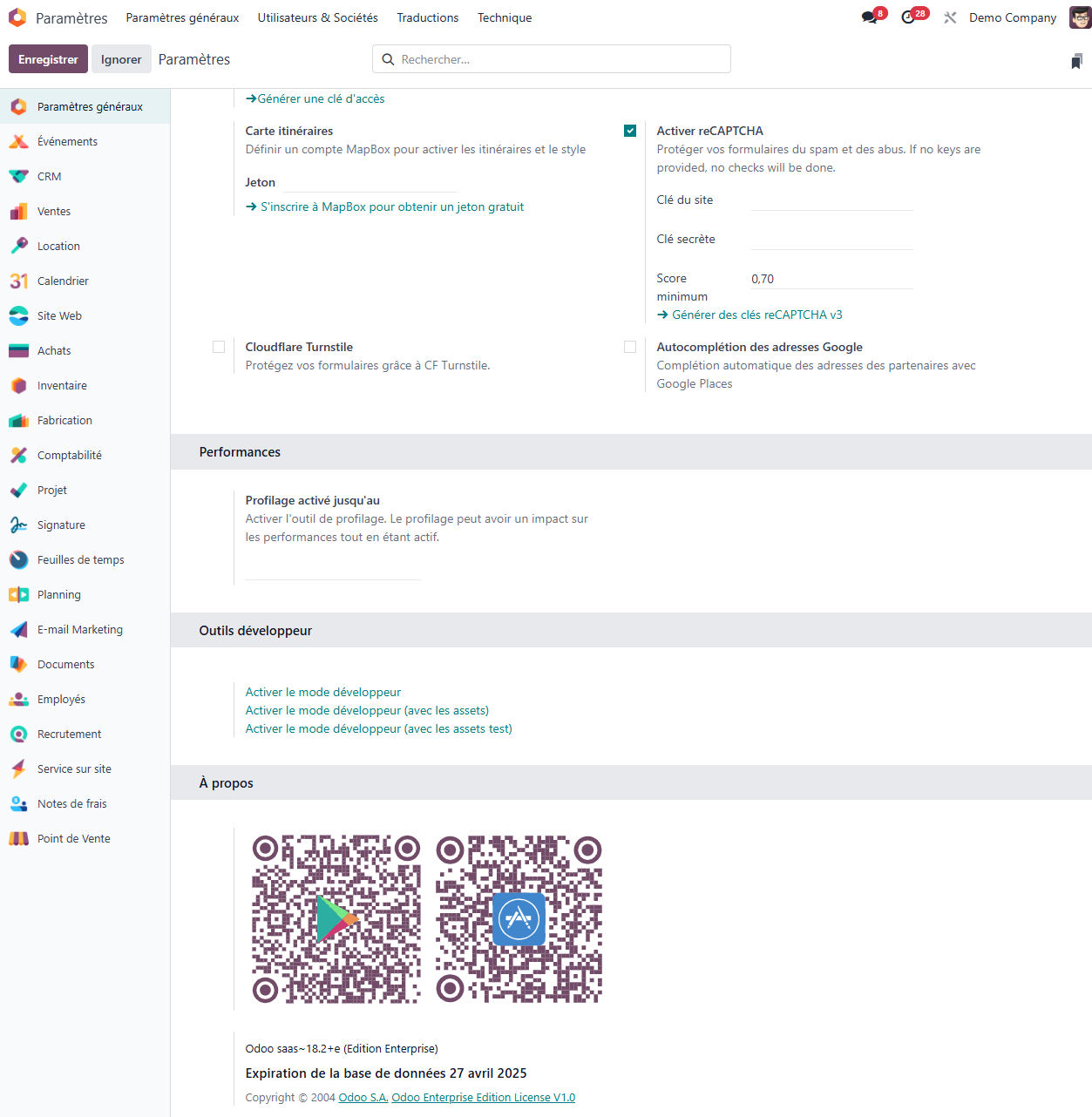 Odoo Parameters